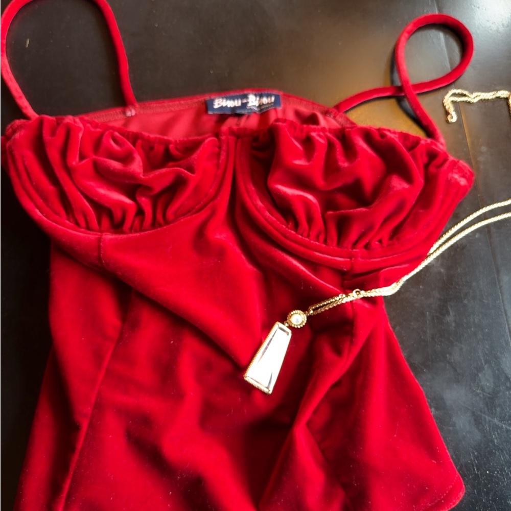 Bisou Bisou Vintage brand new Red Velvet Camisole